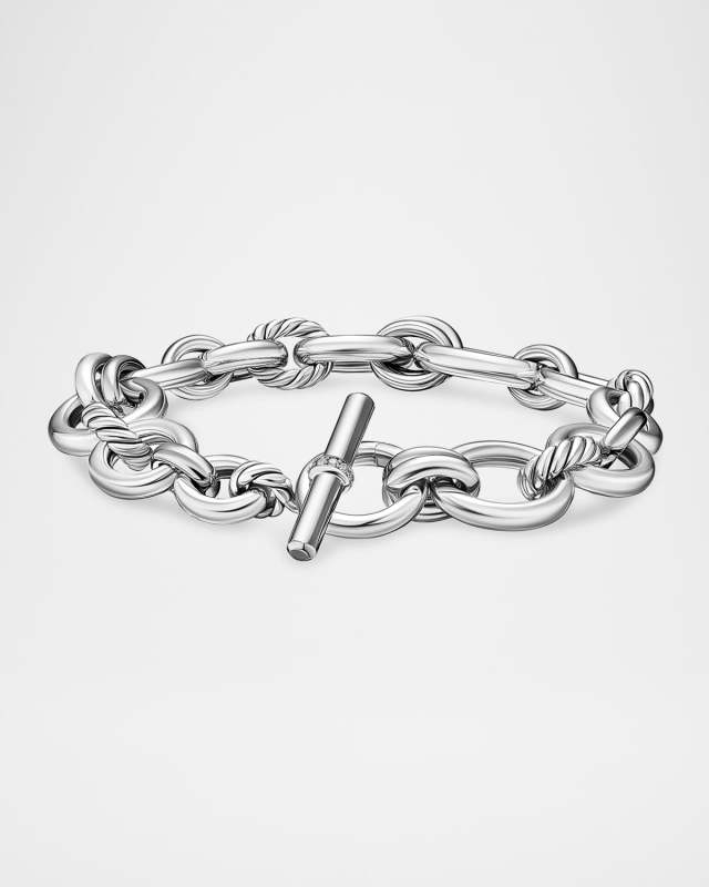 Mercer Chain Bracelet with Diamonds in Silver, 5